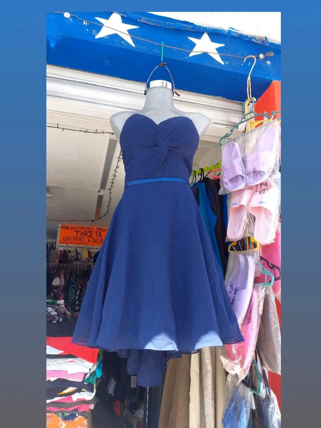Vestido azul marino corto
