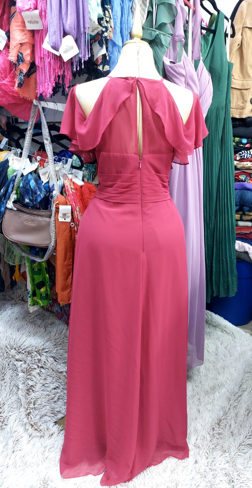 Vestido rojo con manga corta