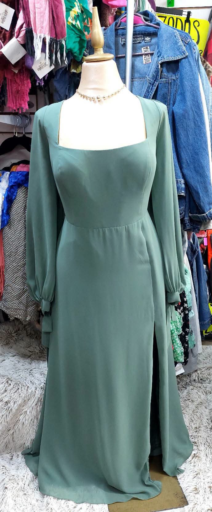 Vestido Color verde salvia