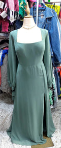 Vestido Color verde salvia