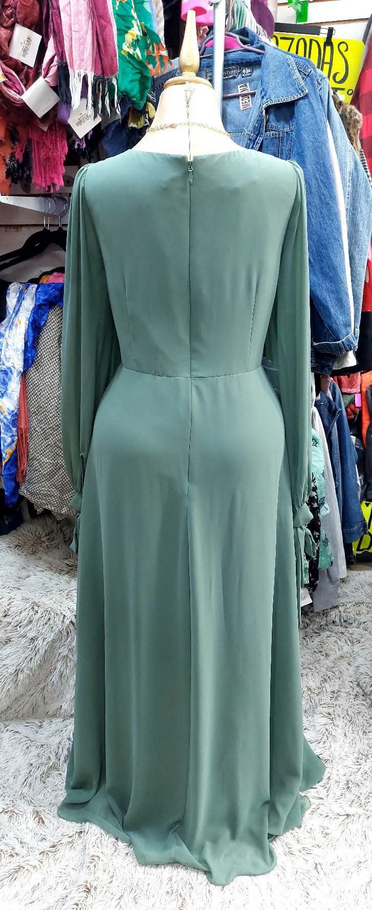 Vestido Color verde salvia