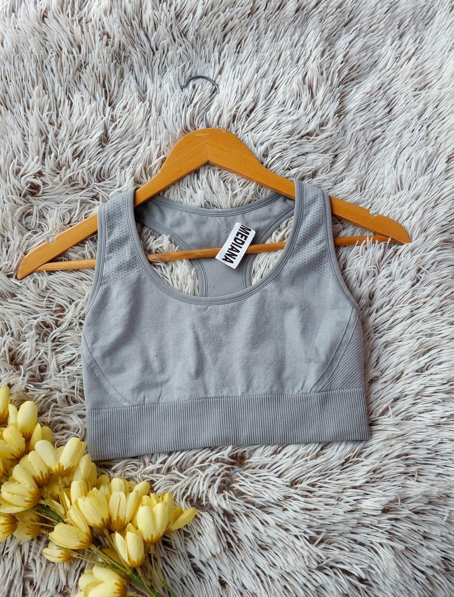 TOP GRIS CINTURILLA ANCHA