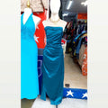 Vestido verde petroleo sanitado, straple