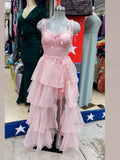 Vestido rosa con falda montable