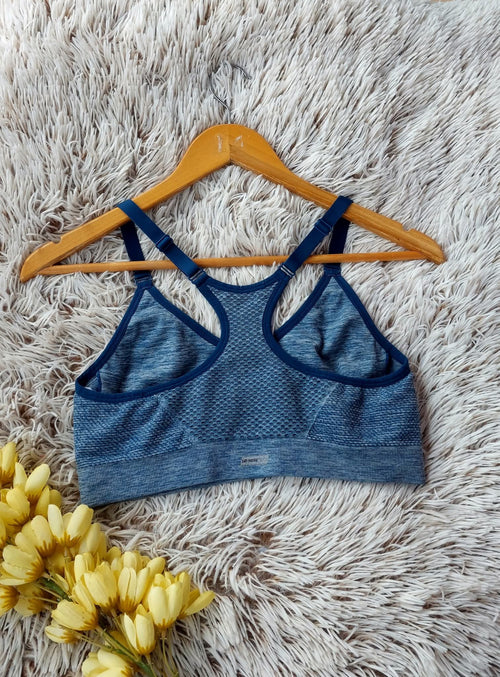 TOP AZUL MATIZADO BUSTO MARCADO Y TIRANTES AJUSTABLES