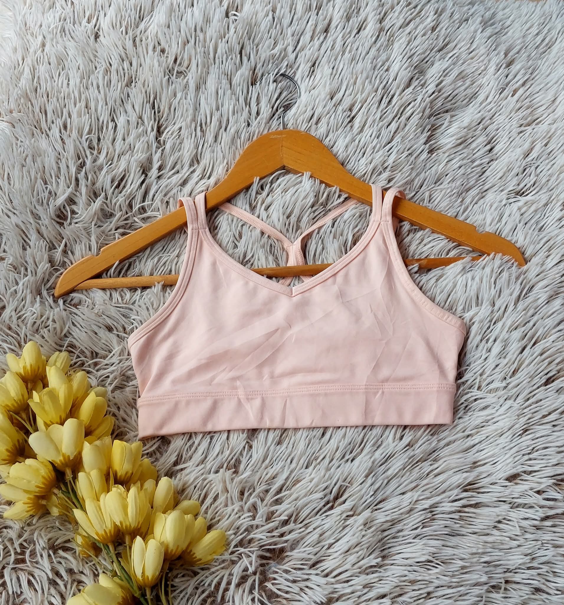 TOP COLOR ROSA BEBE TIRANTES CRUZADOS EN ESPALDA
