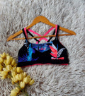 TOP NEGRO CON ESTAMPADO FLORES,CON TOP TRANSPARENTE INTERIOR